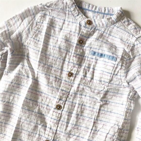 Zara purple/blue/white button down VGUC 9-12 month - Picture 2 of 2